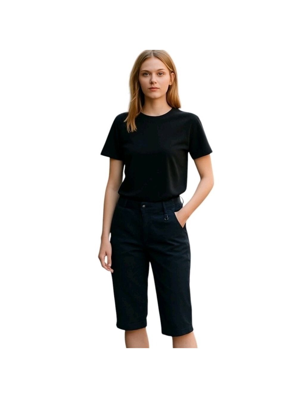 𝅺st. John's Bay Dark Wash Mid Rise Straight Leg Capri Pants Denim Jeans Size 12